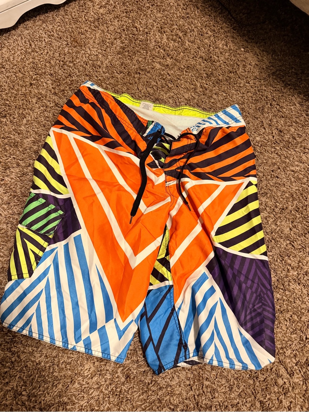 Hang Ten Orange, Blue, Purple, Yellow, Green Geometric Women's Shorts
